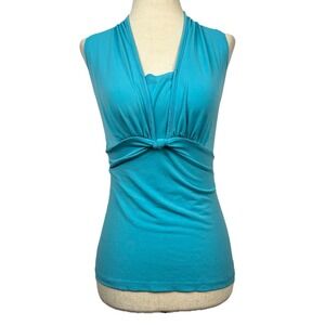 Vintage Y2K Versailles‎ Baby Blue Halter Top Empire Waist Fits S